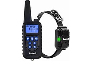 EYELEAF Collier de Dressage pour Chien avec Beep Vibra Choc collier dressage chien étanche et Rechargeable Collier télécommande 800 Verges Collier Electrique pour Chien pour la formation de chien (Noir)