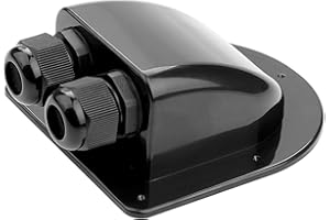 Mbsomnus Passe-câble étanche - Passe-toit solaire IP68 - Avec ABS - Double noir - Pour installation solaire, camping-car, caravane