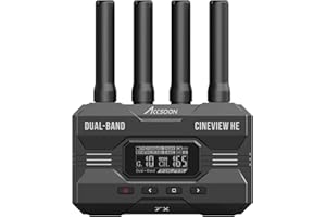 Accsoon CineView HE 2.4G/5G Transmitter, kabellos, Video HDMI 1080P 60FPS, Latenz von 60 ms, Reichweite von 1200 Fuß/350 m, UVC-Streaming, Überwachung von 4 Geräten, für Live, Filmemacher (1 x T)