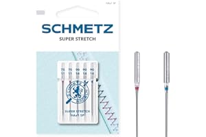 SCHMETZ | 5 Agujas para máquinas de coser | Super Stretch | HAX1 SP | Grosor 75/11-90/14