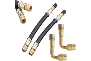 Changyeah Estensione valvola automatica, 2 pezzi di prolunga valvola a 90 gradi, 2 pezzi di estensione valvola da 210 mm, prolunga valvola adattatore, per auto, moto, bicicletta, scooter