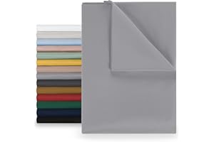‎BLUMTAL Blumtal® Basic Betttuch 160x275 cm für Matratzen 90x200 cm - Bettlaken ohne Gummi - Oeko-TEX zertifiziertes Betttuch ohne Gummi - Leintuch aus gebürstetem Microfaser - Bettwäsche 90x200cm cm - Grau