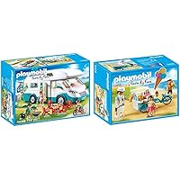 Playmobil Family Fun 70088 Familien-Wohnmobil, Ab 4 Jahren & 9426 - Fahrrad mit Eiswagen Spiel