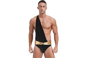 Nyeemya Disfraz de César Romano Hombre Adulto Gladiador Faldas un Hombro Top Costumes Carnaval Party Túnica Outfits