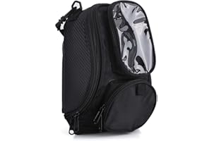 EVGATSAUTO Borsa serbatoio universale nera per moto impermeabile con borsa per serbatoio carburante per olio magnetico resistente