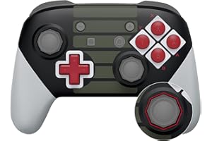 eXtremeRate Case Shell für Nintendo Switch Pro Controller, DIY-Ersatz Full Gehäuse Faceplate&Rückplatte&Giffe Hülle&Tasten für Switch Pro Controller-NES-Stil(Octagonal Gated Sticks Design)