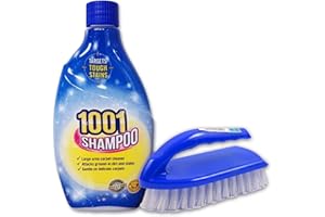 PACKPIONEER 1001 Carpet Cleaner Shampoo 500ml with Carpet Cleaner Brush – Stain Remover for Rugs, Upholstery & Carpets in High Traffic Areas