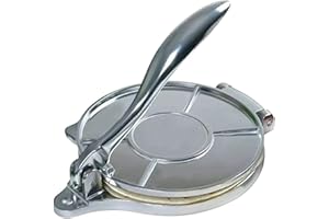 POHOVE 25,4 cm Tortilla-Presse Pie Flatbread Maker Multifunktionale manuelle Kuchenpresse Pizzabereiter Aluminiumlegierung Tortilla-Maker für Mehl, Tortilla-Kuchenkrusten (Silber)