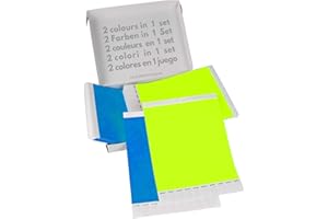 TESTEL Doppio Pacchetto! GA Event Solutions Braccialetti di identificazione Tyvek, Giallo Neon + Azzurro, 500+500 pezzi