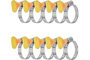 Azisha Collier de Serrage Inox - 10 Pièces 25-40 mm Collier Serrage - Collier de Serrage Métallique - Collier Durite - Colliers de serrage à écrou papillon pour Eau, Gaz, Piscine et tuyau D'arrosage