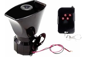 YIYIDA Sirena de coche Bocina de coche Car Horn Sirena inalámbrica con control remoto Sonido de 7 tonos Sirena Alarma Bocina Sonido de emergencia Sirena de bocina fuerte para 12V barco camión etc