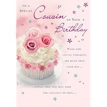 Geburtstagskarte „Cousin“ Von Piccadilly Greetings – 17,8 X 12,7 Cm, Hochwertig, Mit Umschlag – Design Aus Großbritannien