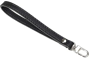 VanEnjoy Genuine Leather Keychain Wristlet Keychain Strap for Wallet Purse Clutch Cellphone Wristlet Key(Square Lock)