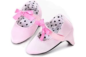 YILEEGOO Baby Girls Sequin Glitter Shoes Soft Sole Prewalker Mary Jane Princess Party Dress Crib Shoes with Bowknot Headband