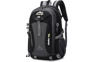 FSSPLJHYJ Zaino Trekking 40 Litri Zaino Montagna Grande Volume Leggero Impermeabile Multifunzione per Montagna Viaggio Escursione Trekking Campeggio Scuola con Ventilazione Posteriore Uomo Donna Nero