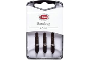 Brause 318007B - Stalówki do kaligrafii - Pudełko 3 metalowych stalówek Bandzug 0,7 mm - niemiecka produkcja