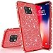 Produktbild Homikon Silikon Hülle Kompatibel mit Huawei Mate 20 Pro Überzug TPU Bling Glitzer Strass Diamant Schutzhülle Ultra Dünn Kratzfest Soft Flex Durchsichtig Silikon Handyhülle Tasche Case - Rot
