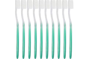 FOZKIERY Lot de 100 brosses à dents jetables, emballées individuellement, brosses à dents à poils souples pour hôtel, voyage