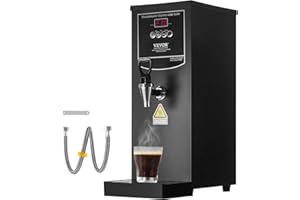 VEVOR Distributeur d'Eau Chaude Électrique Commercial, Fontaine à Eau Chaude 2500 W 50 L/h, avec Tube Chauffant en Acier Inoxydable 316, Chauffage Rapide Étape par Étape, pour Café, Thé, Bureau