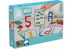 Plus-Plus– Learn to Build ABC & 123-600 bitar – Kreativ lek, Byggklossar, Bygga, Utvecklande leksaker för barn, STEM, STEAM, Producerat i Danmark