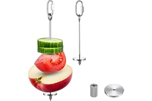 QX-PET SUPPLIES Bird Food Holder, 2 Pack Bird Feeder for Cage, Stainless Steel Parrot Fruit Vegetable Stick Holder Bird Feeder Foraging Toy Bird Food Treat Skewer Feeding Treating Tool for Parrots Cage