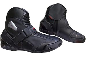 SPEED MAXX REAL LEATHER HIGH TECH MENS MOTORBIKE MOTORCYCLE RACING SHORT SPORTS SHOES BOOTS