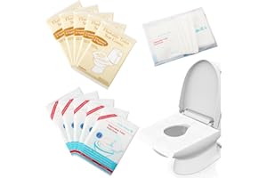 UOCAI 120 sztuk jednorazowych pokrowców na deskę sedesową, jednorazowe pokrowce na deskę sedesową, zmywalne nakładki na deskę sedesową, papierowe jednorazowe pokrowce na toaletę do podróży, podróży