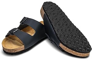 VITAFORM® Mules for Men, Wide Shoe, Summer Sandals with Cork Footbed, Slippers with Straps, Work Shoes for Nurses and Care, Joint-friendly and Cushioning Shoes