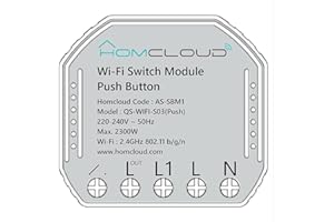 Homcloud SBM1 Modulo Smart Pulsante Intelligente Wi-Fi da incasso per scatola elettrica 503, controllo remoto da APP, Alexa o Google