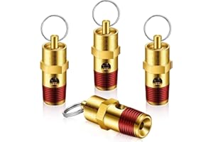 Hausdec 4 Pezzi 1/4 Pollici NPT Valvola di Sicurezza Valvola di Sovrapressione Compressore D'aria Valvola di Ritegno (Pressione di Regolazione 150 Psi)