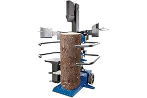 Scheppach Fendeur de bois compact 8T vertical | Force de fendage 7,95T |230V / 3150W | Jusqu'à 1070 mm - Diamètre max : 350 mm | Table pivotante pour bois court | Avec dispositif de conduite