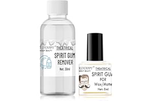 COKOHAPPY Spirit Gum and Adhesive Remover Kit, Professional Cosmetics Face Glue for Body, Safe Skin Adhesive for Halloween Makeup, Glue for Mustache, Bald Caps, Elf Ears, Pros aide for Costume Cosplay
