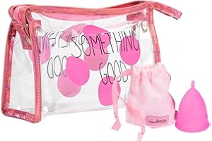 FARMA INCA Copa Menstrual Tallas S, M y L - Fabricada con Silicona de Grado Médico, Hipoalergénica, 100% Segura - Hasta 12 Horas de Protección - Con Neceser y Funda de Transporte - Talla L
