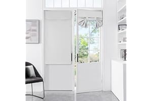 Meider Door Curtains for Door Window, French Door Curtains for Privacy, Easy Installed Tricia Door Panels,Front Door Sidelight Curtain Tie up Shade, Washable Curtain 1 Panel (White, 25 * 40(Inch))