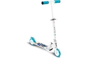 STAMP Trottinette Pliable Stitch roulement a Billes ABEC 5 - Frein arrière au Pied - Hauteur Ajustable - Plateau Aluminium antidérapant -poignées Mousse, NC, Bleu