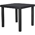 YITAHOME Garden Dining Table 78x78cm Square Outdoor Table with WPC Wood Top & Aluminum Frame, Weatherproof E-Coating Patio Table for Garden, Lawn, Camping – Lightweight （Black）