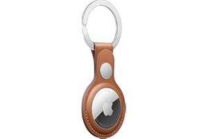 ZAID Leather AirTag Keyring Case For Apple Airtag Holder Protective Leather Case Tracker Cover with Holder Airtag Key Ring Compatible with Apple New AirTag Dog Collar (Brown)
