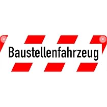 Hinweisschild „Baustellenfahrzeug“ – Selbstklebend, 50x12,5 Cm, Aus Weicher PVC-Folie, Wetterfest