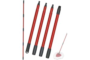 GENERIC 1 Pack Spin Mop Replacement Handle Fits Vileda EasyWring and Triangle Spin Mop Base 4 Section Adjustable 15 to 57 Inch Mop Stick for Floor Cleaning （Note: mop Head and The Base did not Included）