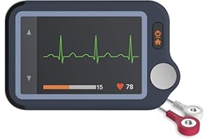 ViATOM Monitor de ECG, Monitor Cardíaco con ECG, Dispositivo Cardíaco Bluetooth con iOS y Aplicación Android, Funciona con Smartphone y PC, Conveniente Monitor Portátil de Ritmo Cardíaco