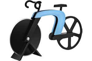 G.a HOMEFAVOR Cortador de pizza para bicicleta, cuchillas de acero inoxidable con revestimiento antiadherente, Azul