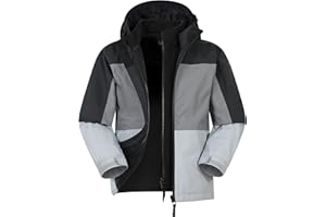 Mountain Warehouse Cannonball Kids 3 in 1 Waterproof Jacket - Breathable Triclimate Rain Jacket, Taped Seams Kids Coat, Detachable Hood - Kids Coat for Winter Walking
