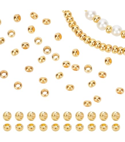 PH PandaHall Perline Distanziatrici per Tubi di Noodle 500 pz, 5 colori 25mm Lungo Tubo Curvo Tagliatelle Perline Tubo In Ottone Distanziatori per Fai Da Te Braccialetto Collana Gioielli