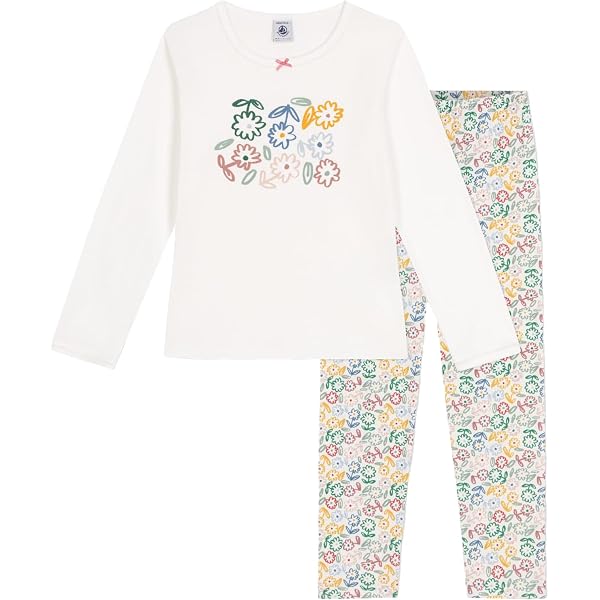 Petit Bateau Mädchen Nachthemd – Langärmlig, Aus Baumwolle, Für 4-Jährige, Gemustert, Bequem Für Guten Schlaf