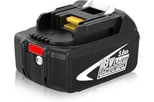 Ibanti BL1850B 5.0Ah pour Makita 18V Batterie BL1860B BL1850B BL1860 BL1850 BL1840B BL1840 BL1830B BL1830 Bl1815 BL1820 Lxt-400 BL1845 194205-3 avec Outillage électroportatif à LED Rechargeable