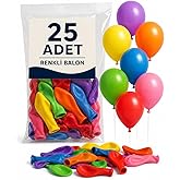 Nistabolje Renkli Balon 25 Li Karışık Renk Parti Doğum G&uuml;n&uuml; Kutlama &Ouml;zel G&uuml;nler