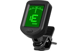AMFUN tuner gitarowy na klips, cyfrowe tunery do akcesoriów gitarowych z wyświetlaczem LCD, tuner gitarowy na klips do gitary akustycznej, basowej, skrzypiec, ukulele, gitary elektronicznej