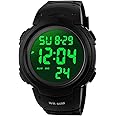 SKMEI Orologio da polso digitale da uomo, sportivo, impermeabile, con doppio cronometro, conto alla rovescia, sveglia, retroilluminazione, verde, Cronografo, digitale