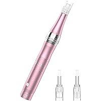 PELCAS Dermapen Elektrischer Microneedling Pen Mikronadelstift Wiederaufladbar Verstellbar 0-2mm mit 3 Geschwindigkeitsstufen