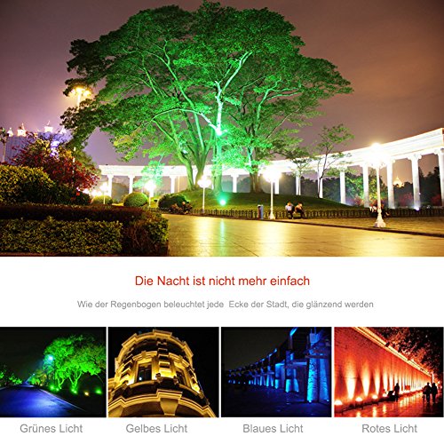 10W 20W 30W 50W LED RGB Strahler Fluter Licht Flutlicht IP65/CE Spot Scheinwerfer mit Fernbedienung Farbwechsel Wandstrahler Außenstrahler (30 Watt) - 8